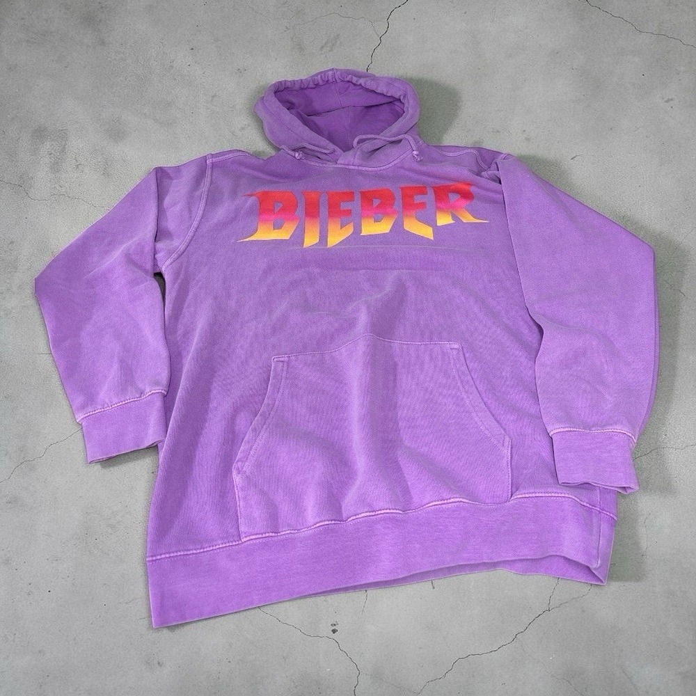 Justin Bieber 2022 Official Bravado Purple Graphic Hoodie Size L